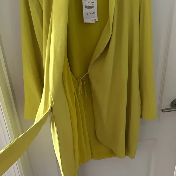 Zara Lime Tie-Front blazer dress - Picture 3 of 5